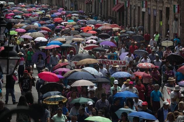 Protest gegen Bildungsreform in Mexiko August 26, 2016 - Mexico - EUM20160826EDU10.JPG.MORELIA, Mich. EducationEducacion-Michoacan.- Profesores de la CNTE de la seccion XVIII marchan, 26 de agosto de 2016, para exigir la abrogacion de la reforma educativa.  - ZUMAu78_