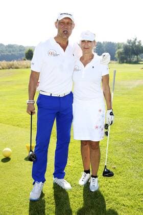 Axel Schulz und Anna Loos beim 9. GRK Golf Charity Masters im Golf & Country Club Leipzig. Leipzig, 27.08.2016 Foto:xS.xGabschx xFuturexImage