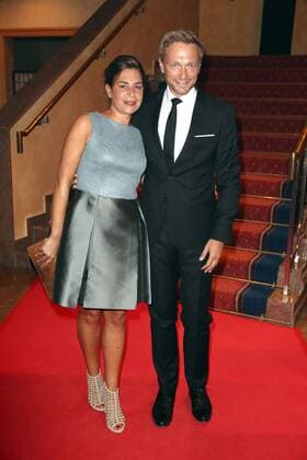 Christian Lindner mit Gattin Dagmar Rosenfeld-Lindner bei der Golf Charity Masters Party im Hotel The Westin. Leipzig, 27.08.2016 Foto:xS.xGabschx xFuturexImage