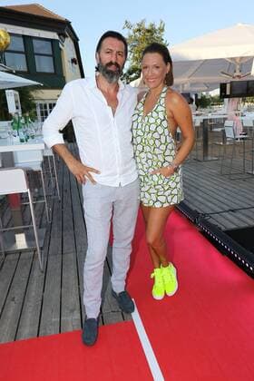 Ugo Crocamo mit Simone Ballack, Serfan Fashion Show im Hugo s Beach am Starnberger See in Starnberg am 27.08.2016