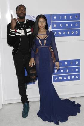 MTV Video Music Awards in New York Nicki Minaj and Meek Mill arrive on the red carpet at the 2016 MTV Video Music Awards at Madison Square Garden in New York City on August 28, 2016. Performers at the 2016 MTV VMA s include Rihanna, Britney Spears, Ariana Grande and Nicki Minaj.  NYP20160828131 JOHNxANGELILLO