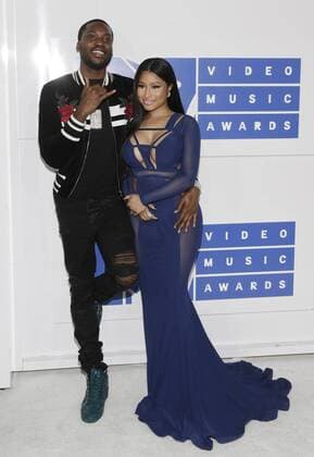 MTV Video Music Awards in New York Nicki Minaj and Meek Mill arrive on the red carpet at the 2016 MTV Video Music Awards at Madison Square Garden in New York City on August 28, 2016. Performers at the 2016 MTV VMA s include Rihanna, Britney Spears, Ariana Grande and Nicki Minaj.  NYP20160828132 JOHNxANGELILLO