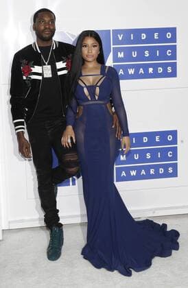 MTV Video Music Awards in New York Nicki Minaj and Meek Mill arrive on the red carpet at the 2016 MTV Video Music Awards at Madison Square Garden in New York City on August 28, 2016. Performers at the 2016 MTV VMA s include Rihanna, Britney Spears, Ariana Grande and Nicki Minaj.  NYP20160828130 JOHNxANGELILLO