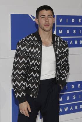 MTV Video Music Awards in New York Nick Jonas arrives on the red carpet at the 2016 MTV Video Music Awards at Madison Square Garden in New York City on August 28, 2016. Performers at the 2016 MTV VMA s include Rihanna, Britney Spears, Ariana Grande and Nicki Minaj.  NYP20160828162 JOHNxANGELILLO