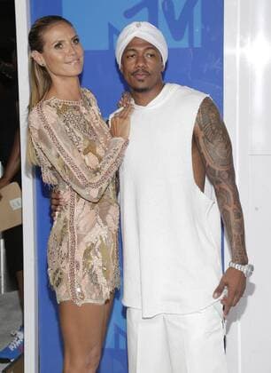 MTV Video Music Awards in New York Heidi Klum and Nick Cannon arrive on the red carpet at the 2016 MTV Video Music Awards at Madison Square Garden in New York City on August 28, 2016. Performers at the 2016 MTV VMA s include Rihanna, Britney Spears, Ariana Grande and Nicki Minaj.  NYP20160828176 JOHNxANGELILLO