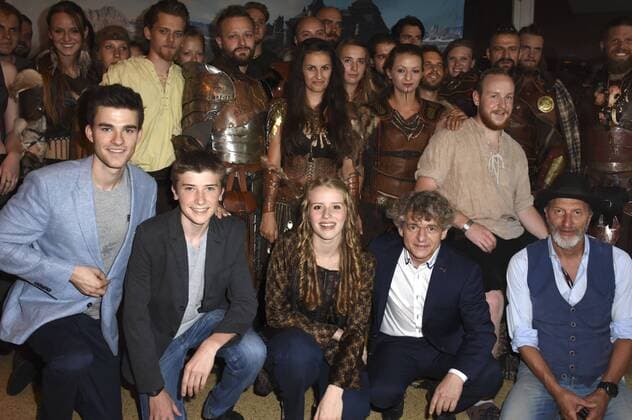 Patrick Mölleken, Florian Burgkart, Katharina Stark, Volker Zack Michalowski und Rufus Beck mit Armeliten bei der Premiere des Kinofilms König Laurin im Mathäser Filmpalast. München, 28.08.2016 Foto:xP.xSchönbergerx xFuturexImage