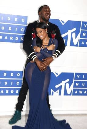 August 28, 2016 - New York, New York, U.S. - Hiphop artists MEEK MILL and NICKI MINAJ attend the arrivals at the 2016 MTV Video Music Awards held at Madison Square Garden. New York U.S. - ZUMAk03_