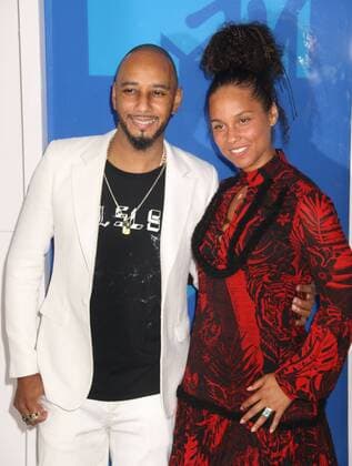 August 28, 2016 - New York, New York, U.S. - Singers SWIZZ BEATZ and ALICIA KEYS attend the arrivals at the 2016 MTV Video Music Awards held at Madison Square Garden. New York U.S. - ZUMAk03_