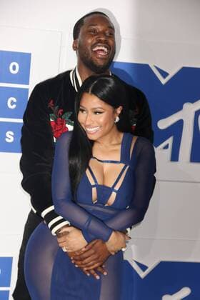 August 28, 2016 - New York, New York, U.S. - Hiphop artists MEEK MILL and NICKI MINAJ attend the arrivals at the 2016 MTV Video Music Awards held at Madison Square Garden. New York U.S. - ZUMAk03_