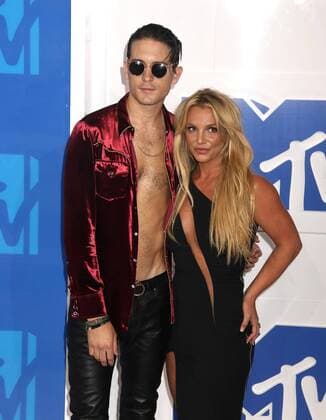 August 28, 2016 - New York, New York, U.S. - G-EAZY and BRITNEY SPEARS attend the arrivals at the 2016 MTV Video Music Awards held at Madison Square Garden. New York U.S. - ZUMAk03_