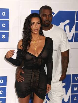 August 28, 2016 - New York, New York, U.S. - KIM KARDASHIAN WEST and KAYNE WEST attend the arrivals at the 2016 MTV Video Music Awards held at Madison Square Garden. New York U.S. - ZUMAk03_