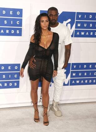 August 28, 2016 - New York, New York, U.S. - KIM KARDASHIAN WEST and KAYNE WEST attend the arrivals at the 2016 MTV Video Music Awards held at Madison Square Garden. New York U.S. - ZUMAk03_