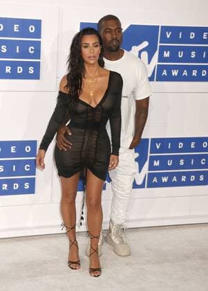 August 28, 2016 - New York, New York, U.S. - KIM KARDASHIAN WEST and KAYNE WEST attend the arrivals at the 2016 MTV Video Music Awards held at Madison Square Garden. New York U.S. - ZUMAk03_