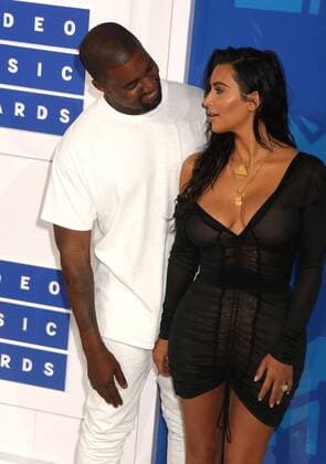 August 28, 2016 - New York, New York, U.S. - KIM KARDASHIAN WEST and KAYNE WEST attend the arrivals at the 2016 MTV Video Music Awards held at Madison Square Garden. New York U.S. - ZUMAk03_