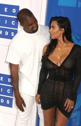 August 28, 2016 - New York, New York, U.S. - KIM KARDASHIAN WEST and KAYNE WEST attend the arrivals at the 2016 MTV Video Music Awards held at Madison Square Garden. New York U.S. - ZUMAk03_