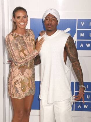 August 28, 2016 - New York, New York, U.S. - Model HEIDI KLUM and NICK CANNON attend the arrivals at the 2016 MTV Video Music Awards held at Madison Square Garden. New York U.S. - ZUMAk03_