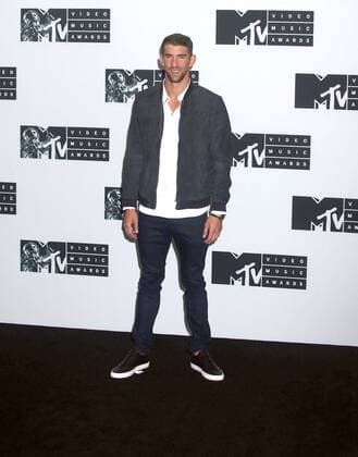 August 28, 2016 - New York, New York, U.S. - Olympic swimmer MICHAEL PHELPS poses for photos in the press room at the 2016 MTV Video Music Awards held at Madison Square Garden. New York U.S. - ZUMAk03_