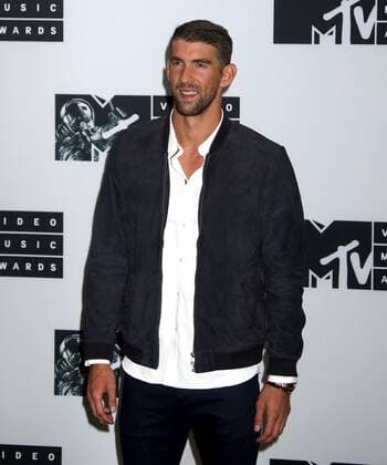 August 28, 2016 - New York, New York, U.S. - Olympic swimmer MICHAEL PHELPS poses for photos in the press room at the 2016 MTV Video Music Awards held at Madison Square Garden. New York U.S. - ZUMAk03_