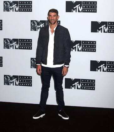 August 28, 2016 - New York, New York, U.S. - Olympic swimmer MICHAEL PHELPS poses for photos in the press room at the 2016 MTV Video Music Awards held at Madison Square Garden. New York U.S. - ZUMAk03_