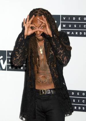 August 28, 2016 - New York, New York, U.S. - Hip hop artist TY DOLLA $IGN poses for photos in the press room at the 2016 MTV Video Music Awards held at Madison Square Garden. New York U.S. - ZUMAk03_