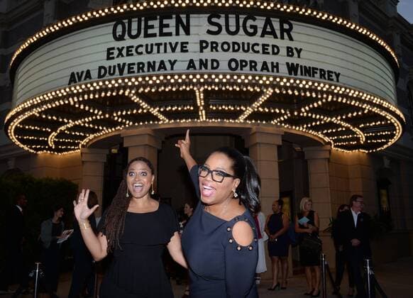 Executive producer creator Ava DuVernay (L) and executive producer Oprah Winfrey attend the premiere of OWN s television drama series Queen Sugar at Warner Bros. Studio in Burbank, California on August 29, 2016. Storyline: The series chronicles the lives and loves of three estranged siblings in Louisiana.  LAP2016082902 JIMxRUYMEN
