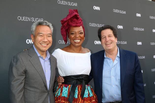 LOS ANGELES - AUG 29: Kevin Tsujihara, Tina Lifford, Peter Roth at the Premiere Of OWN s Queen Sugar at the Warner Brothers Studios on August 29, 2016 in Burbank, CA  KathyxHutchins