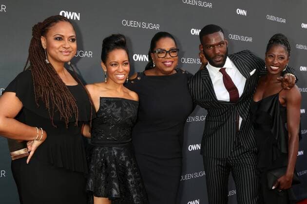 LOS ANGELES - AUG 29: Ava DuVernay, Dawn-Lyen Gardner, Oprah Winfrey, Kofi Siriboe, Rutina Wesley at the Premiere Of OWN s Queen Sugar at the Warner Brothers Studios on August 29, 2016 in Burbank, CA  KathyxHutchins