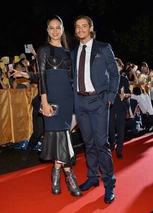 Actors Courtney Eaton(L) and Brenton Thwaites attend the Japan Premiere for the film Gods of Egypt at the Tokyo National Museum in Tokyo, Japan on August 30, 2016. This film will open on September 9 in Japan.  TKP2016083005 KEIZOxMORI