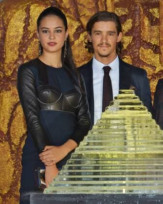 Actors Courtney Eaton(L) and Brenton Thwaites attend the Japan Premiere for the film Gods of Egypt at the Tokyo National Museum in Tokyo, Japan on August 30, 2016. This film will open on September 9 in Japan.  TKP2016083011 KEIZOxMORI