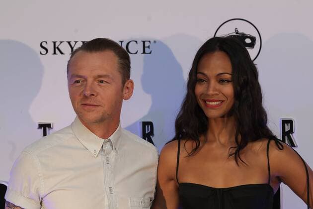 British Actor Simon Pegg (L) and US Actress Zoe Saldana (R) pose before a press conference to announce the premiere of the movie Star Trek Beyond in Mexico City, Mexico, 30 August 2016. Press conference to announce the premiere of the movie Star Trek Beyond in Mexico !ACHTUNG: NUR REDAKTIONELLE NUTZUNG!  MEX01 20160830-636081814485979774