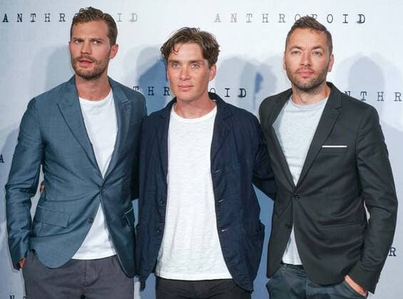Northern Irish actor, model, and musician Jamie Dornan, Irish actor Cillian Murphy and British film director, writer, producer and fashion photographer Sean Ellis attending the UK premiere of Anthropoid at BFI Southbank in London. AUGUST 30th 2016  SLIx162794