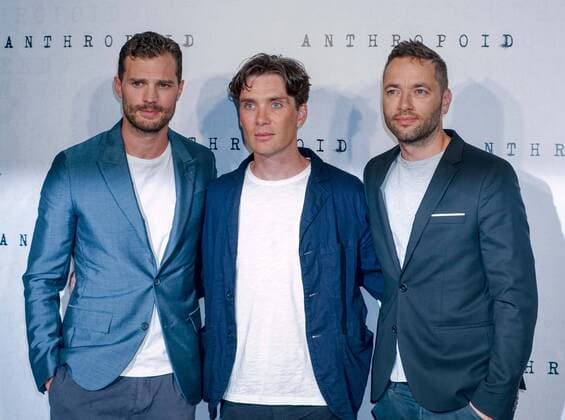 Northern Irish actor, model, and musician Jamie Dornan, Irish actor Cillian Murphy and British film director, writer, producer and fashion photographer Sean Ellis attending the UK premiere of Anthropoid at BFI Southbank in London. AUGUST 30th 2016  SLIx162794