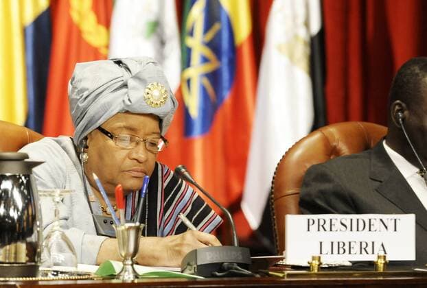 (091108) -- SHARM EL-SHEIKH, Nov. 8, 2009 -- Liberian President Ellen Johnson Sirleaf attends the ministerial meeting of the Forum on China-Africa Cooperation (FOCAC) in the Egyptian Red Sea resort of Sharm El-Sheikh on November 8, 2009. The meeting kicked off here Sunday morning. Zhang Ning)  - ZUMAx10_