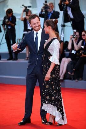 (160901) -- VENICE, Sept. 1, 2016 -- Actress Alicia Vikander (R) and actor Michael Fassbender arrive for the premiere of the movie The Light Between Oceans at the 73rd Venice Film Festival in Venice, Italy, on Sept. 1, 2016. ) ITALY-VENICE-THE LIGHT BETWEEN 0CEANS-PREMIERE JinxYu 