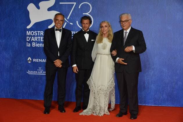 73rd Venice Film Festival, Red Carpet film Franca Chaos and creation . Pictured: Alberto Barbera, Franca Sozzani, Francesco Carrozzini, Paolo Baratta  Copyright: xSimonexComi Veneziax2016x