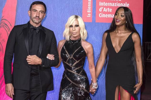 Riccardo Tisci, Donatella Versace and Naomi Campbell attending the Franca: Chaos and Creation premiere at the 73rd Venice International Film Festival on September 02.2016 Foto:xDaziramx xFuturexImage