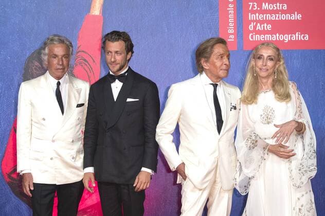 Giancarlo Giammetti, Francesco Carrozzini, Valentino Garavani and Franca Sozzani attending the Franca: Chaos and Creation premiere at the 73rd Venice International Film Festival on September 02.2016 Foto:xDaziramx xFuturexImage