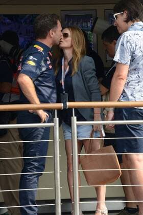 Monza, celebrities and riders arrive at the circuit for the F1 Grand Prix of Monza in the picture: Geri Halliwell, Christian Horner  Copyright: xManuelexMangiarottix