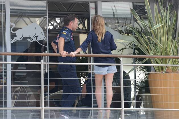 Monza, celebrities and riders arrive at the circuit for the F1 Grand Prix of Monza in the picture: Geri Halliwell, Christian Horner  Copyright: xManuelexMangiarottix
