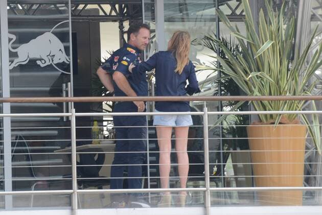 Monza, celebrities and riders arrive at the circuit for the F1 Grand Prix of Monza in the picture: Geri Halliwell, Christian Horner  Copyright: xManuelexMangiarottix