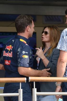 Monza, celebrities and riders arrive at the circuit for the F1 Grand Prix of Monza in the picture: Geri Halliwell, Christian Horner  Copyright: xManuelexMangiarottix