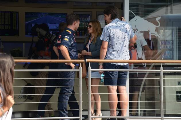 Monza, celebrities and riders arrive at the circuit for the F1 Grand Prix of Monza in the picture: Geri Halliwell, Christian Horner  Copyright: xManuelexMangiarottix