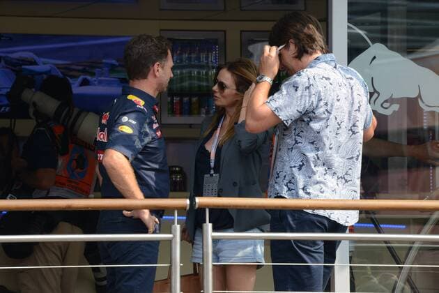 Monza, celebrities and riders arrive at the circuit for the F1 Grand Prix of Monza in the picture: Geri Halliwell, Christian Horner  Copyright: xManuelexMangiarottix