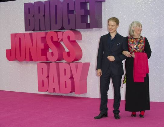 Bridget Jones s Baby Premiere London.UK. Freddie Fox and Gemma Jones at the world premiere of Bridget Jones s Baby at Odeon Leicester Square. 5th September 2016. LMK386-61341-060916. 