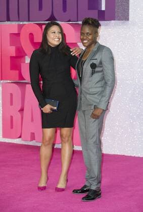 Bridget Jones s Baby Premiere London.UK. Nicola Adams (R) and guest at the world premiere of Bridget Jones s Baby at Odeon Leicester Square. 5th September 2016. LMK386-61341-060916. 