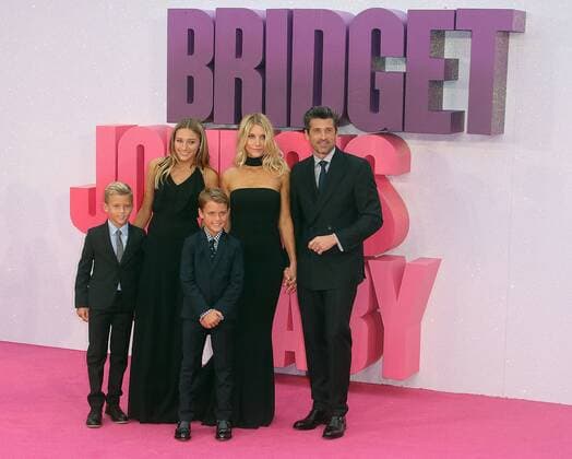 Patrick Dempsey und seine Ehefrau Jillian Fink mit ihren Kindern Darby Galen, Tallu Fyfe und Sullivan bei der Bridget Jones s Baby Filmpremiere am 5.09.2016 in London Bridget Jones s Baby World Premiere in London, 2016 
