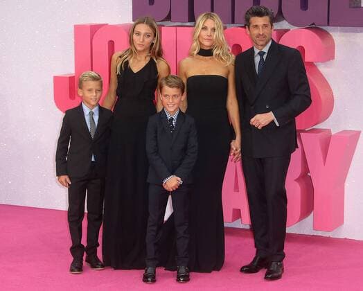 Patrick Dempsey und seine Ehefrau Jillian Fink mit ihren Kindern Darby Galen, Tallu Fyfe und Sullivan bei der Bridget Jones s Baby Filmpremiere am 5.09.2016 in London Bridget Jones s Baby World Premiere in London, 2016 