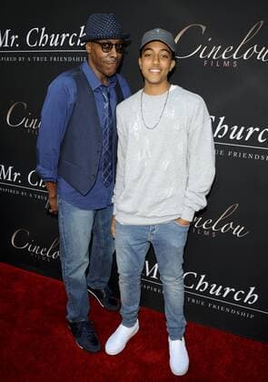 Arsenio Hall & son Arsenio Hall MR. CHURCH FILM PREMIERE Hollywood Patrick Rideaux PicturePerfect