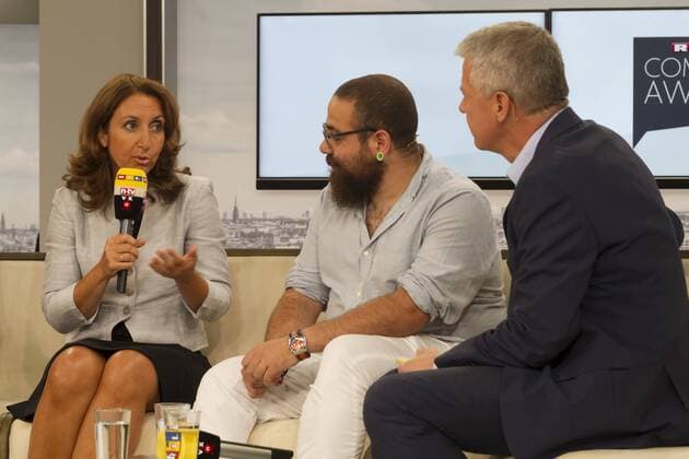 Aydan Özoguz, Firas al-Shater und Peter Kloeppel - Preisverleihung des RTL Com. mit Award auf der IFA in Berlin am 07.09.2016. RTL COM.MIT AWARD
