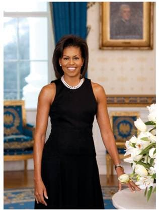 Official portrait of First Lady Michelle Obama (1964-). An American lawyer and writer. Photographed by Joyce N. Boghosian. Dated 2009 WHA  !ACHTUNG AUFNAHMEDATUM GESCHÄTZT! Copyright: WHA UnitedArchivesWHA_059_0920